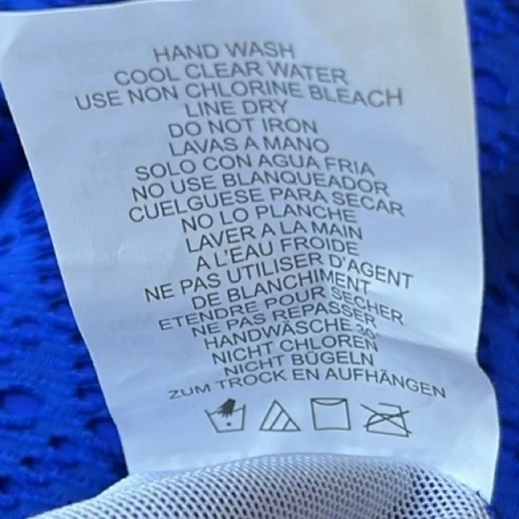 NWOT Swim Solutions COBALT BLUE Knot-Front Tummy-Control Swimdress, 16W - Picture 11 of 11